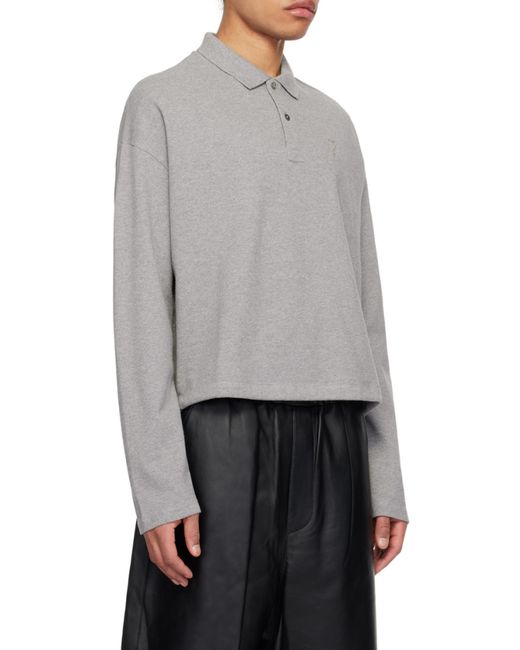 AMI Gray Ami De Coeur Wool Jumper