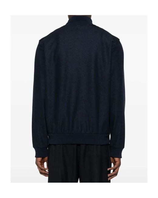 Herno Blue Press-Stud Bomber Jacket for men