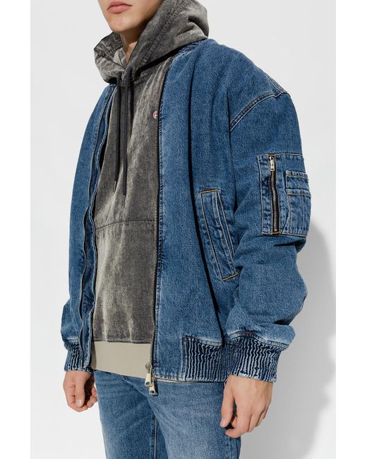 DIESEL Blue Faded Effect Denim Jacket for men