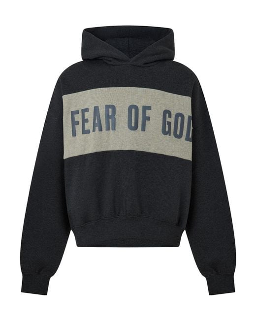 Fear Of God Black Colourblock Hooded Sweatshirt for men