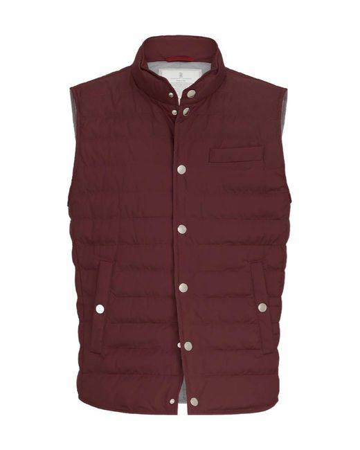 Brunello Cucinelli Purple Lightweight Techno-Fabric Down Vest for men