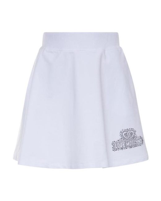 Moschino White Logo Details Skirt