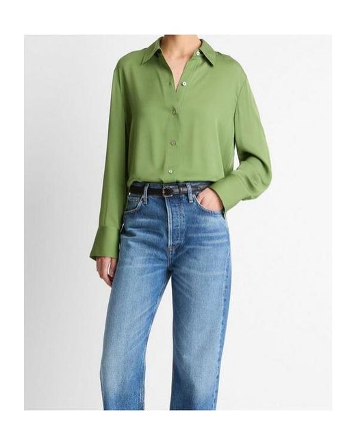 Vince Green Button-Front Shirt