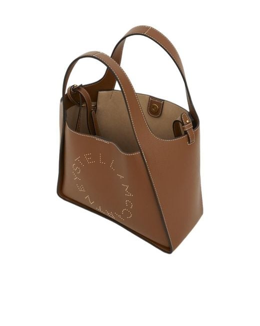 Stella McCartney Brown Logo Detailed Tote Bag