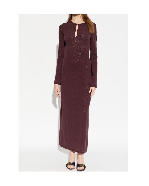 By Malene Birger Purple Beatriz Patterned Knitted Dress