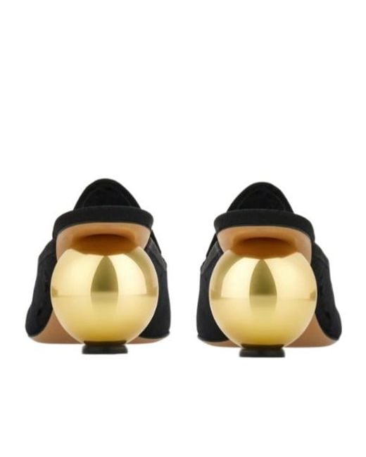 Ferragamo Black Spherical Heel Mule