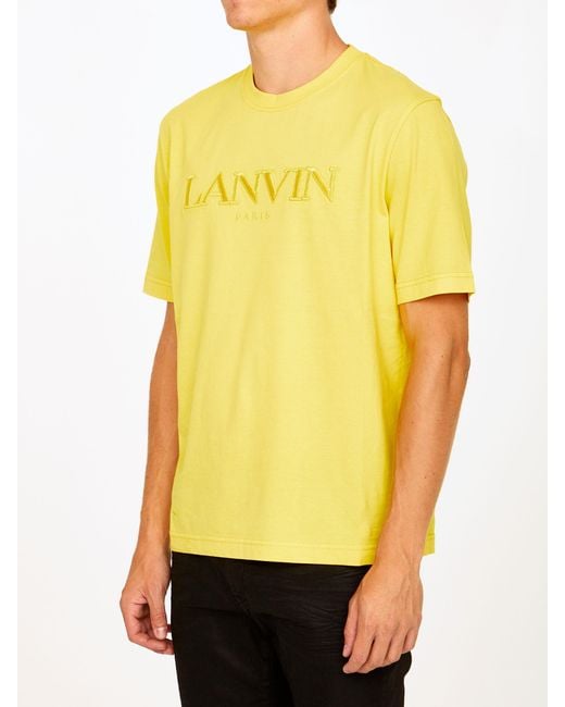 Lanvin Yellow Logo Details Short-Sleeved T-Shirt for men
