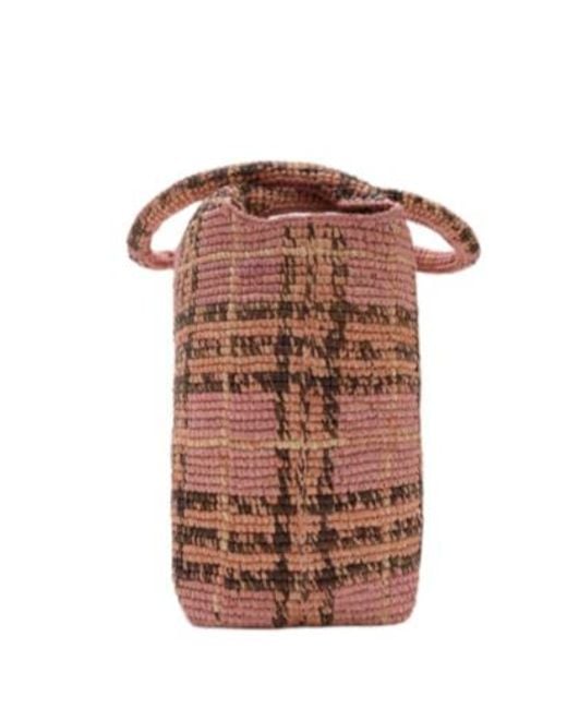 Burberry Brown Margate Small Check Tote Bag