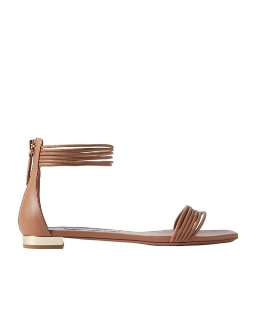 Aquazzura Multicolor Solid Color Leather Sandals