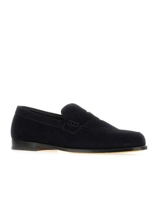 Doucal's Black Almond Toe Loafers for men
