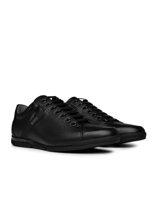 Boss Black Saturn Smooth Low Top Premium Leather Trainers for men