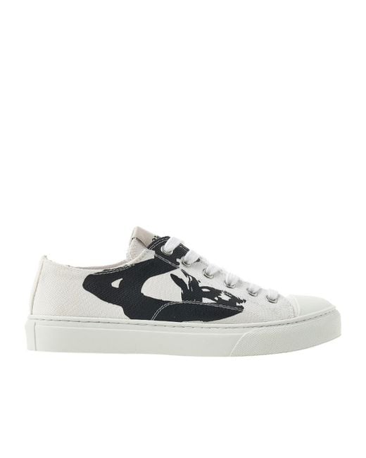 Vivienne Westwood White Lace-Up Low-Top Sneakers