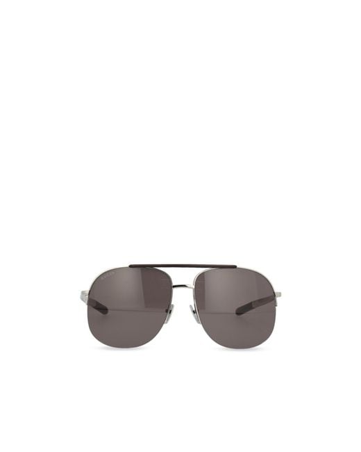 Gucci Metallic Eyewear Aviator Frame Sunglasses