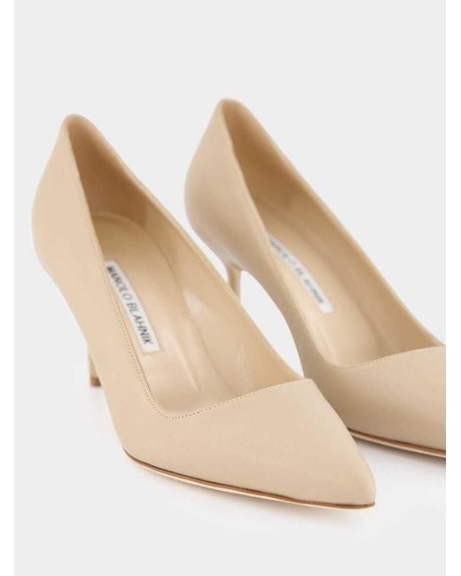 Manolo Blahnik Natural Tora Slip-On Pumps