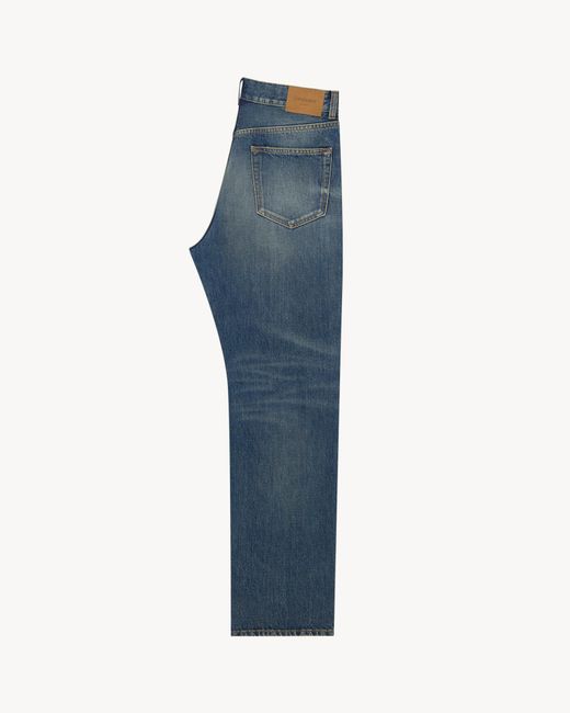 Saint Laurent Blue Loose Straight Mid-Rise Jeans for men