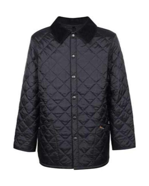 Barbour Blue Dark Quilted Lapel Coat for men