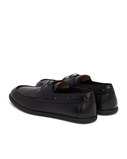 The Row Black Novus Boat Shoes for men