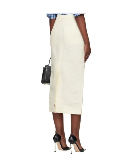 Willy Chavarria White Tubo Midi Skirt With A Back Slit
