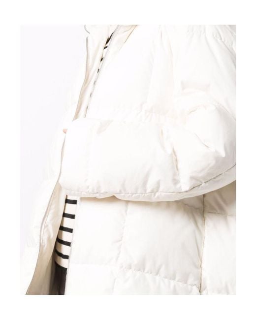 Jil Sander White Padded Zipped Coat