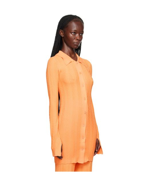 REMAIN Birger Orange Button-Down Cardigan