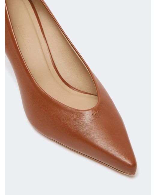 Max Mara Brown Nappa Leather Court Shoes