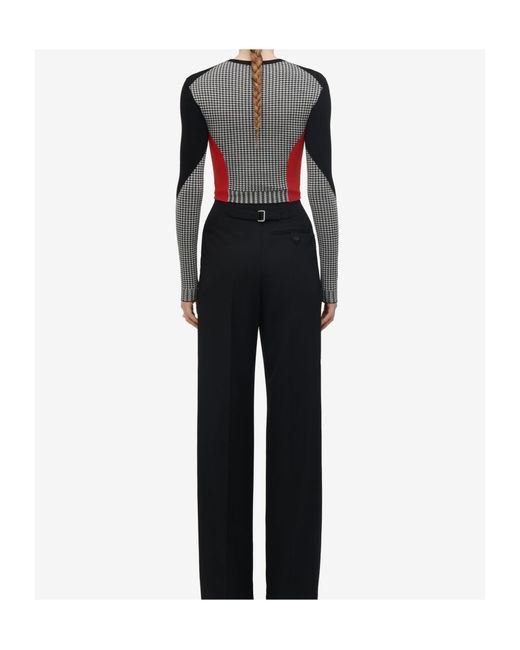 McQueen Black Dogtooth Color-Matching Pullover