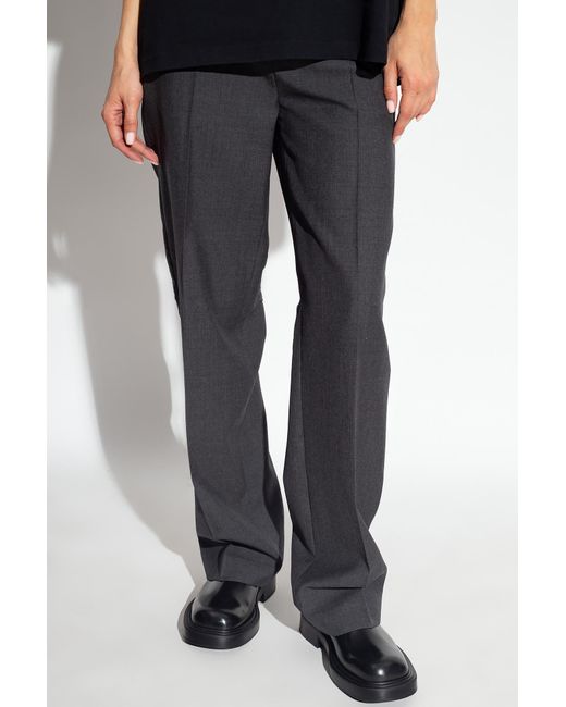 Ambush Gray Double-Waist Straight-Leg Trousers