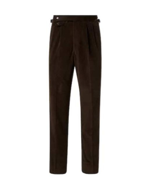 Dunhill Black Cotton And Cashmere Corduroy Straight Pants for men