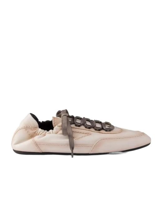 Prada Multicolor Ruched Nappa Low-Top Sneakers for men