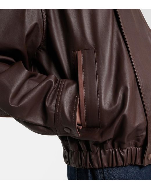 Lemaire Brown Leather Blouson Jacket