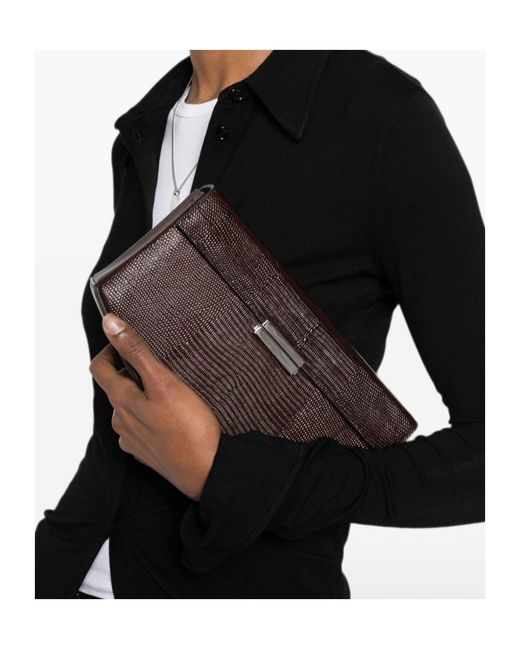 Totême Brown Lizard-Effect Leather Shoulder Bag