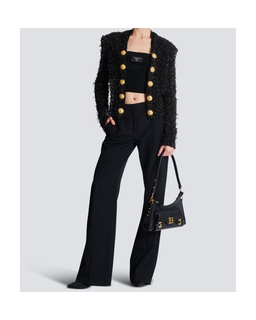 Balmain Black Tweed Buttoned Jacket