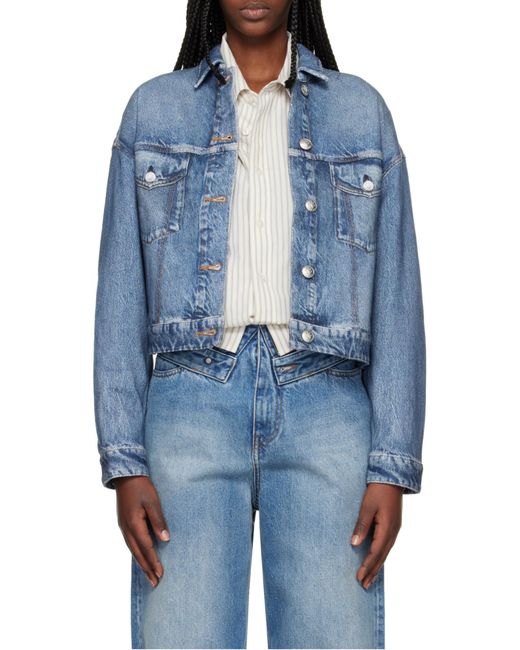 Rag & Bone Blue Cropped Denim Jacket