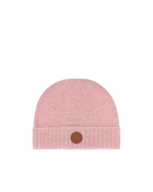 Vivienne Westwood Pink Fluffy Logo-Patch Beanie Hat