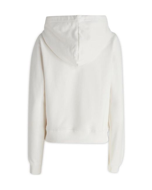DIESEL White F-Reggy Logo Patch Drawstring Hoodie