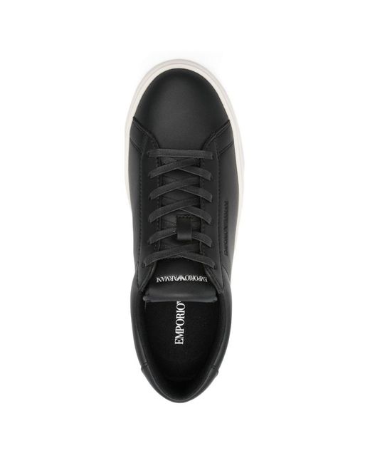Emporio Armani Black Lace-Up Sneakers for men
