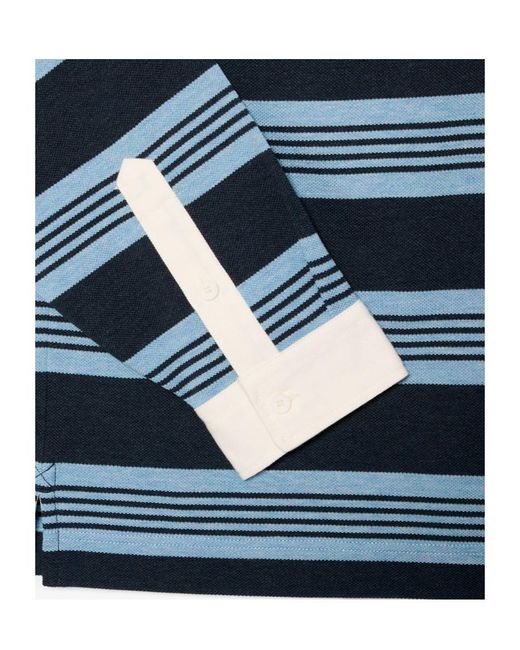 Lacoste Blue Relaxed Fit Striped Polo Shirt for men