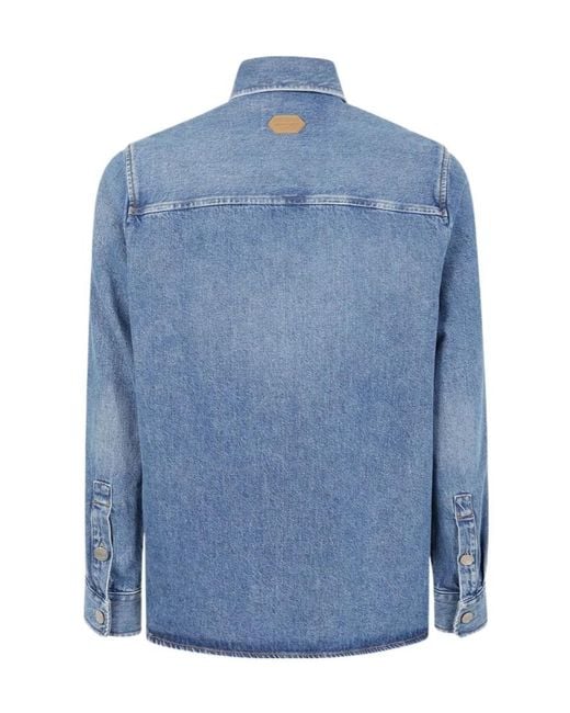Jacob Cohen Blue Button-Up Denim Shirt Jacket for men