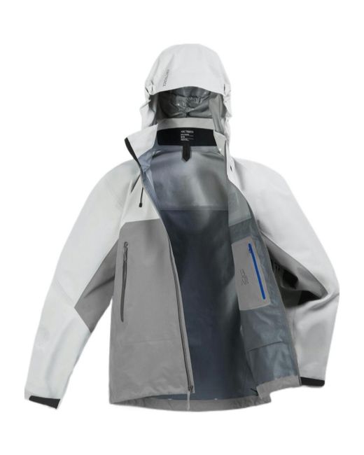 Arc'teryx Gray Colorblock Hooded Jacket for men
