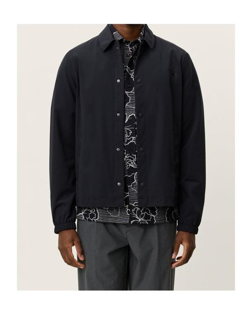 Les Deux Black Snap-Front Coach Jacket for men