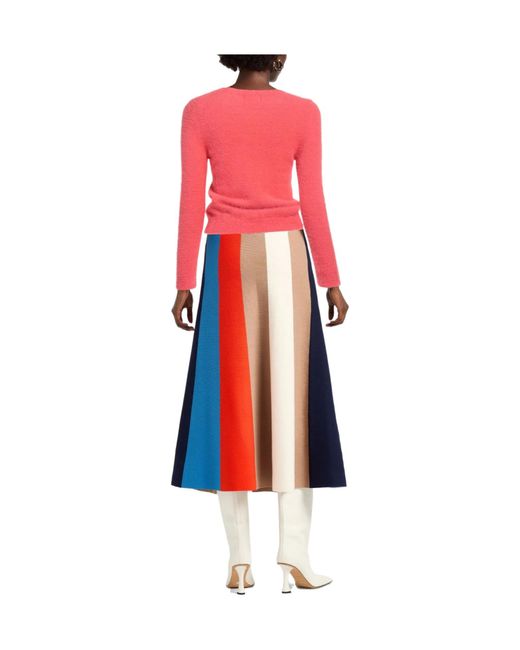 Isabel Marant Red Solid-Color Lightweight Knitwear