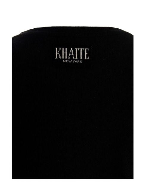 Khaite Black Mae Logo Patch Crewneck T-Shirt