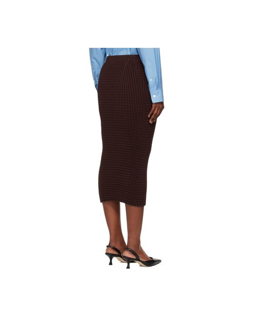 Issey Miyake Multicolor Textured Knit Midi Skirt