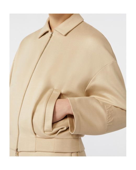 Max Mara Natural Long-Sleeved Zipped Jacket