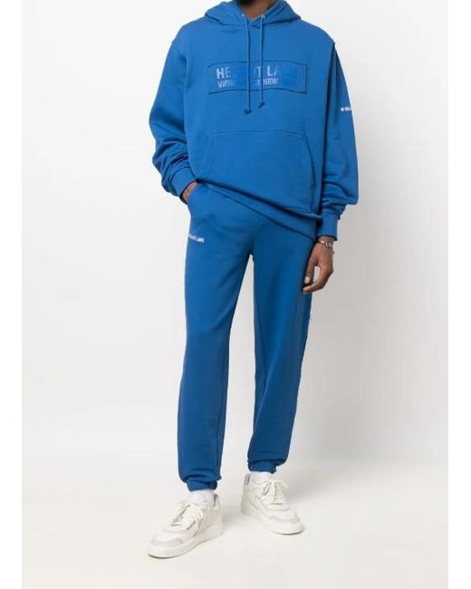 Helmut Lang Blue Drawstring Track Pants for men