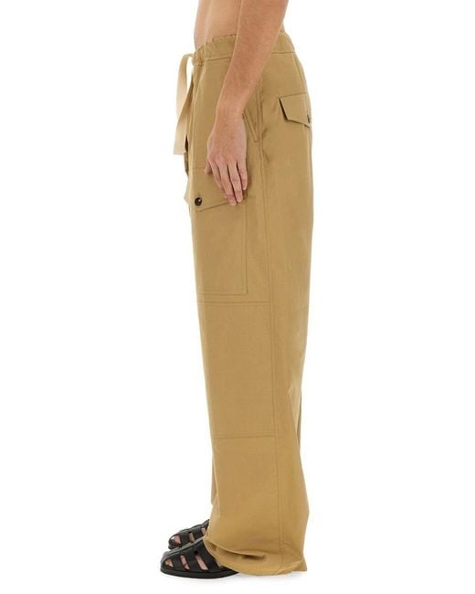 Dries Van Noten Natural Drawstring Wide-Leg Trousers for men