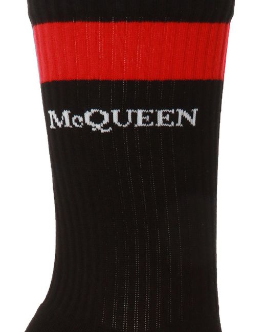 McQueen Black Logo Socks