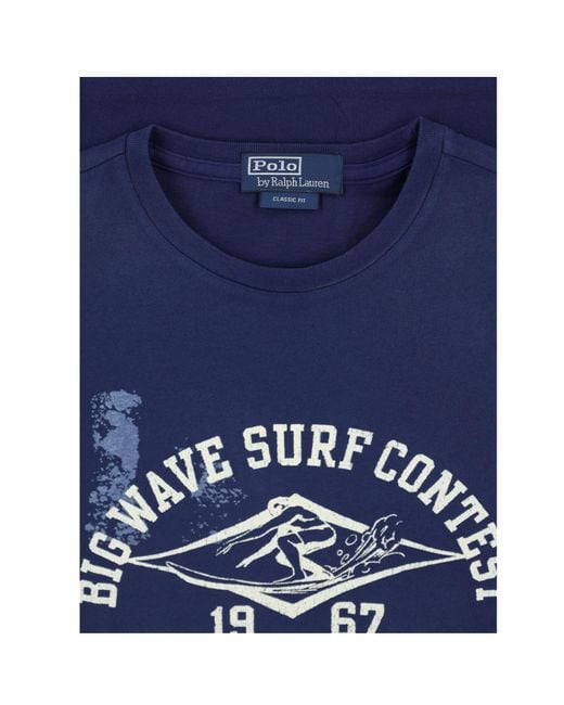 Polo Ralph Lauren Blue Graphic Printed Crewneck T-Shirt for men