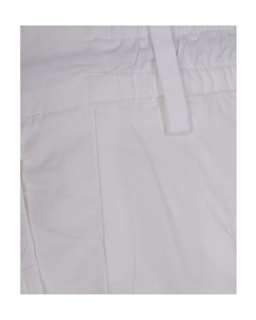 Eleventy White Drawstring Tapered Trousers for men