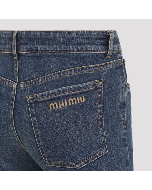 Miu Miu Blue Stretch Denim Jeans